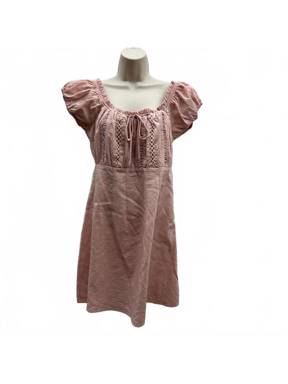 Lulus Wisteria Blush Pink Embroidered Off-The-Shoulder Mini Dress Size L | NWT - Picture 6 of 14